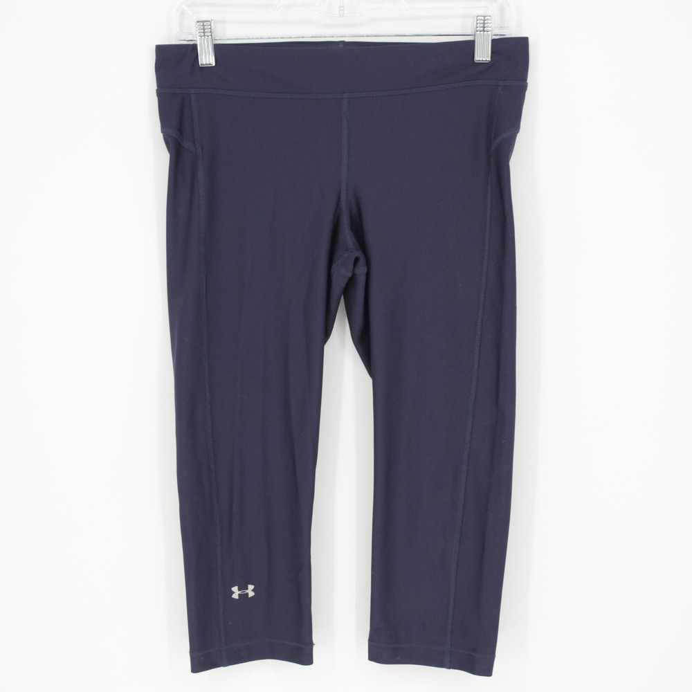 Under Armour Women's Navy Blue HeatGear Compression Capri Leggings Size L‎